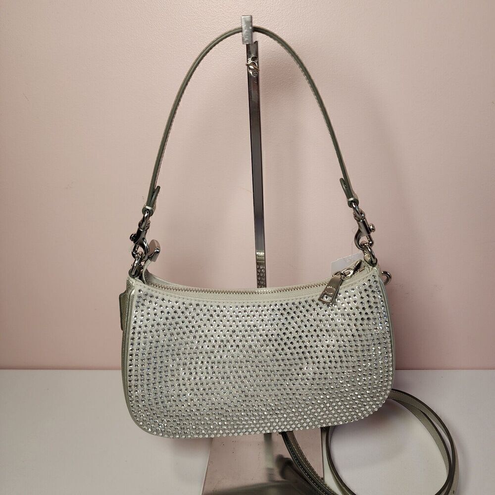NWT COACH CV937 TERI SHOULDER BAG Crystal Silver